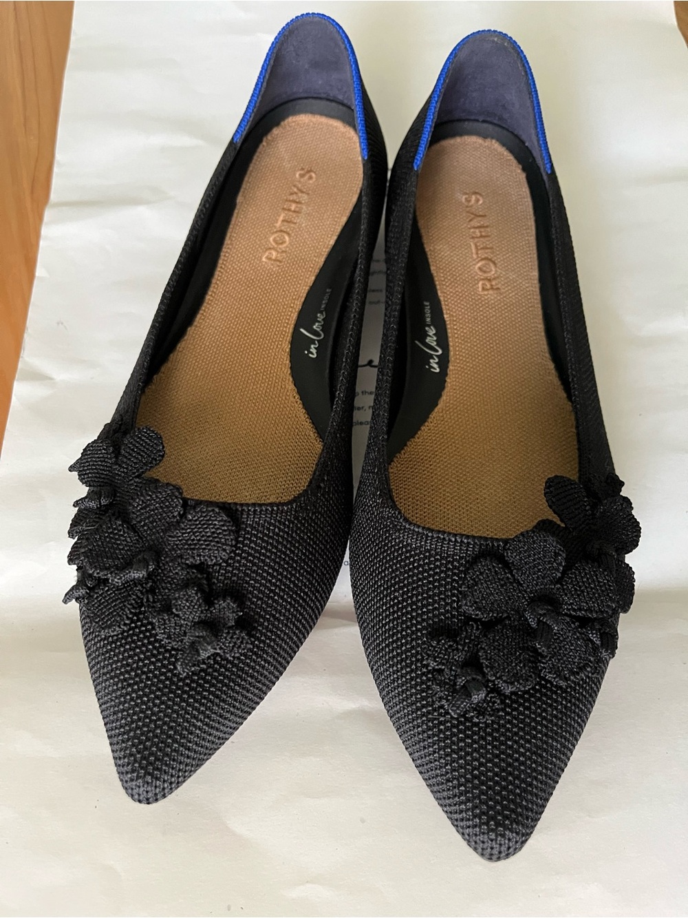 Rothy’s Black Flower Pointe Flats - Picture 5 of 12